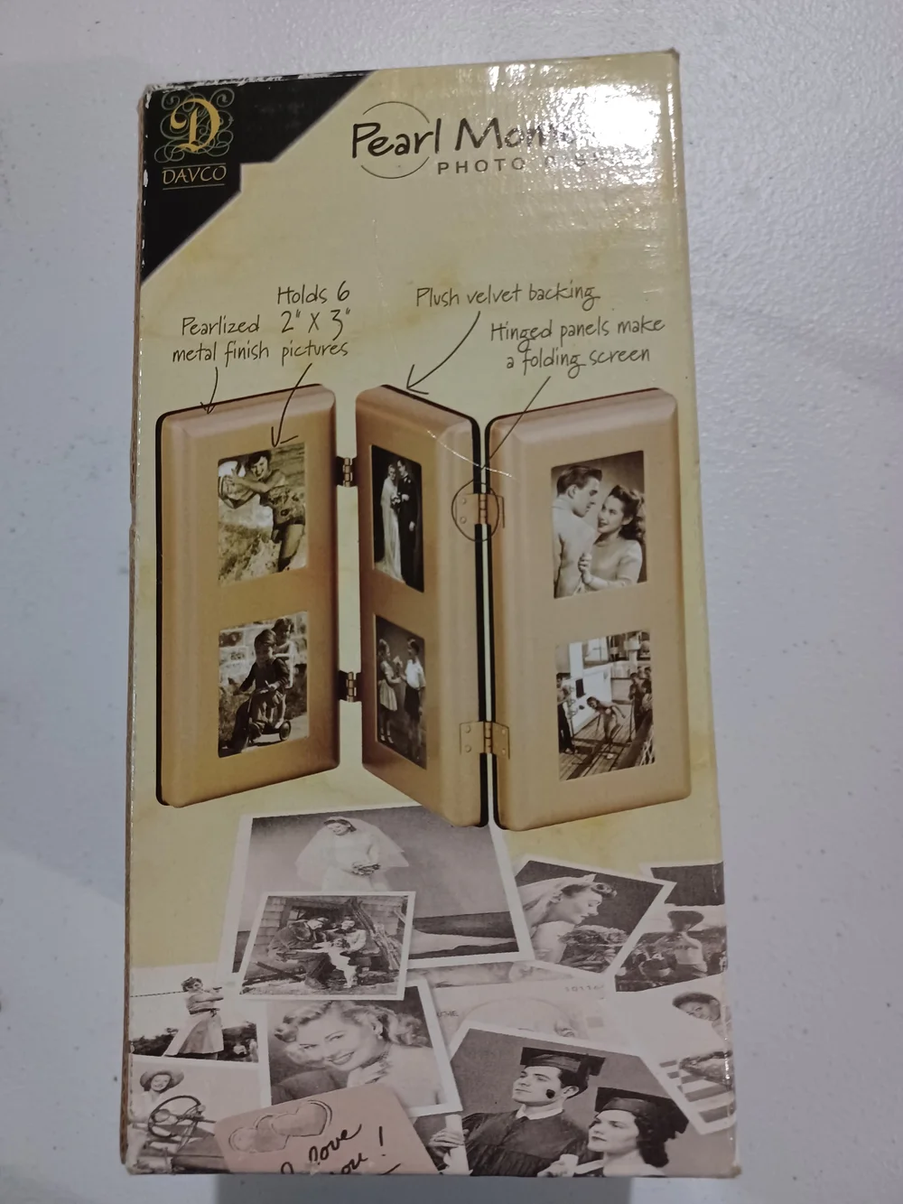Pearl Moments Gold Folding 6-Opening Photo Frame